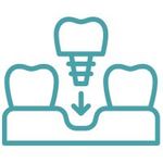 a tooth being screwed into a mouth icon