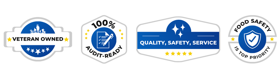 veteran owned, 100% audit-ready, quality safety and service, food safety is top priority
