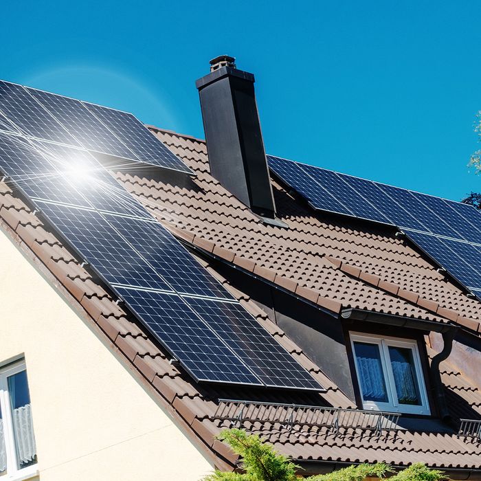 A home using solar power.