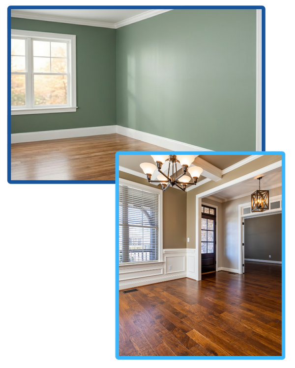 painted rooms with nice flooring
