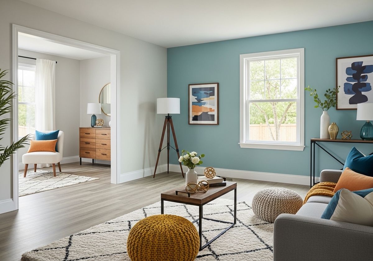 Living room interior with modern decor