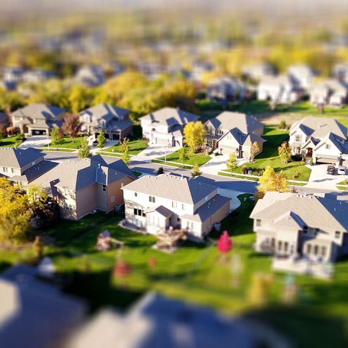 aerial view of neighborhood