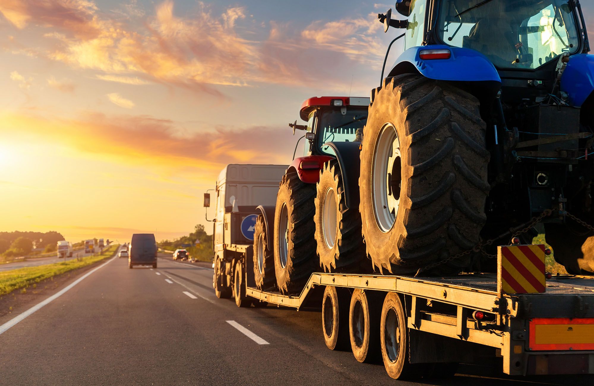 Truck carrying big machinery