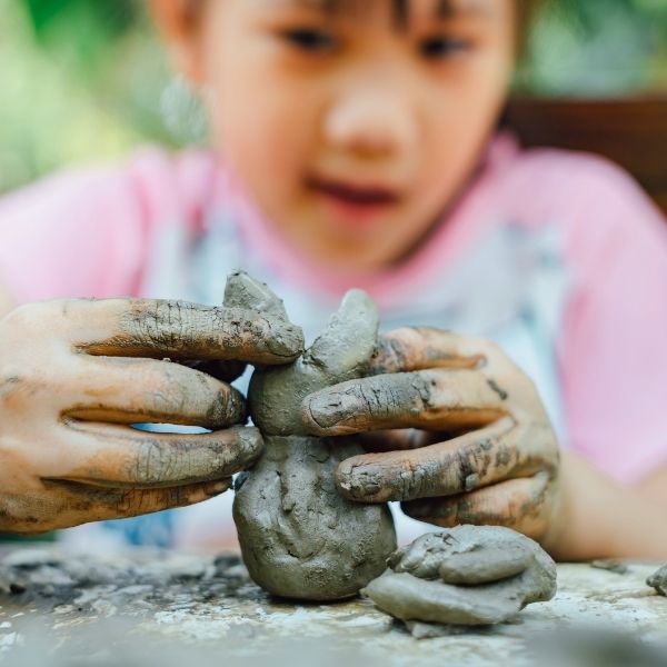 Child making crafts