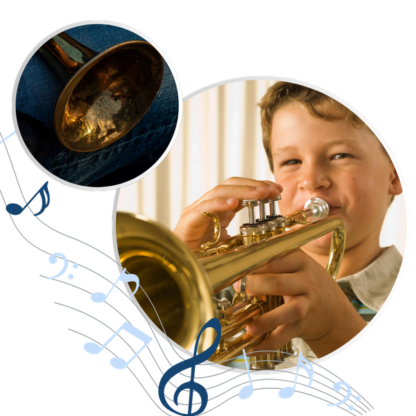 kid at trumpet lessons 