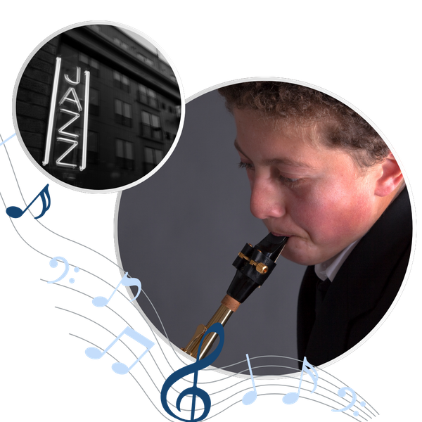 intense face playing saxophone 