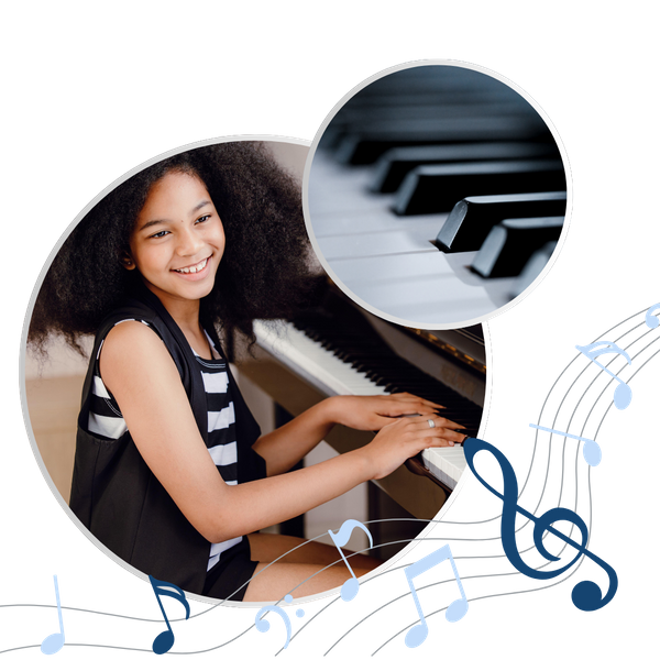 girl playing piano
