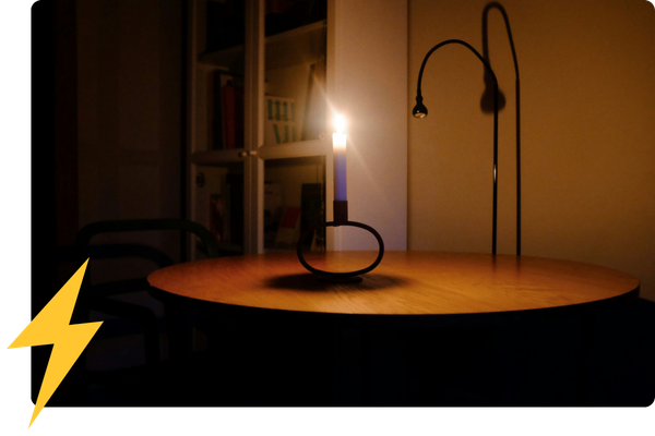candle in a dark room