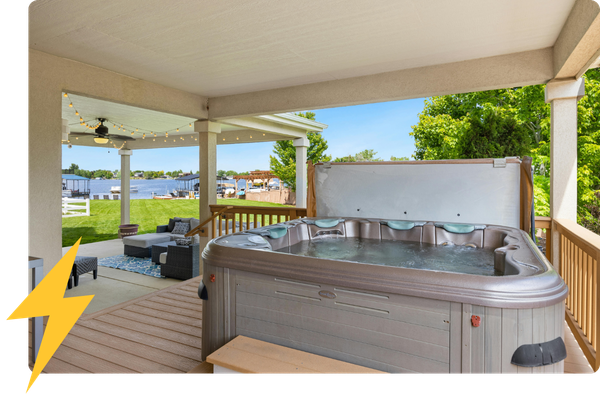 hot tub on a deck