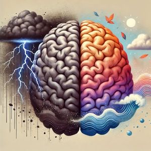 Your Brain on Stress - Stormy Brain Illustration
