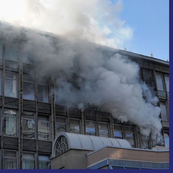 commercial building that is on fire