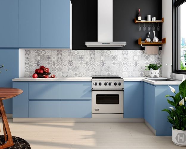 blue kitchen