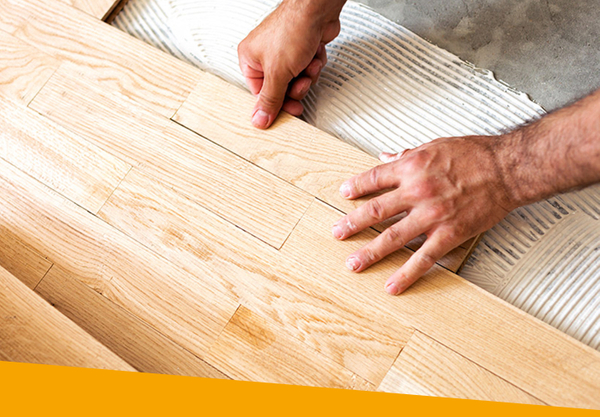 image of hardwood being installed