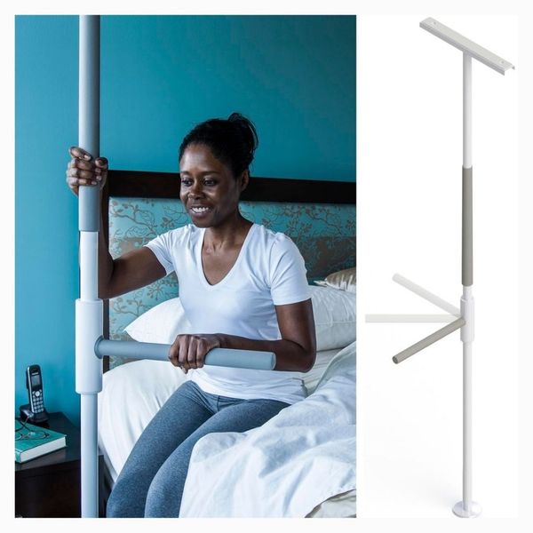 woman using super pole to get out of bed