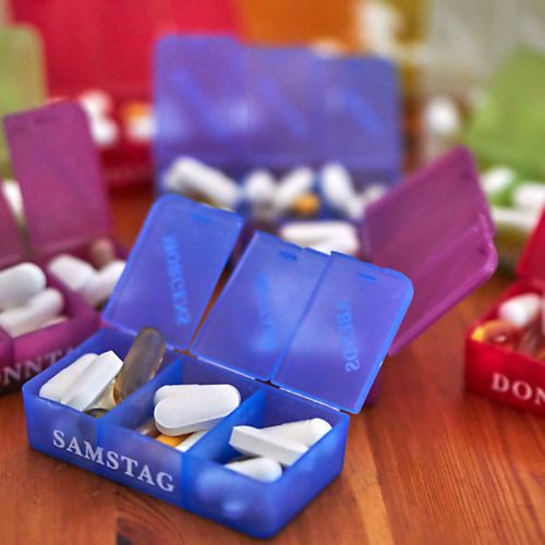 Drugs separated in container Drugs separated in container