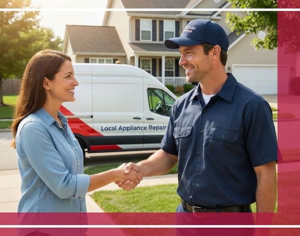 a home owner shaking the hand of a technician 