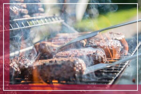 Cooking steaks on grill Cooking steaks on grill