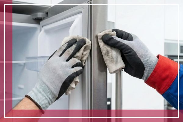 cleaning up a refrigerator