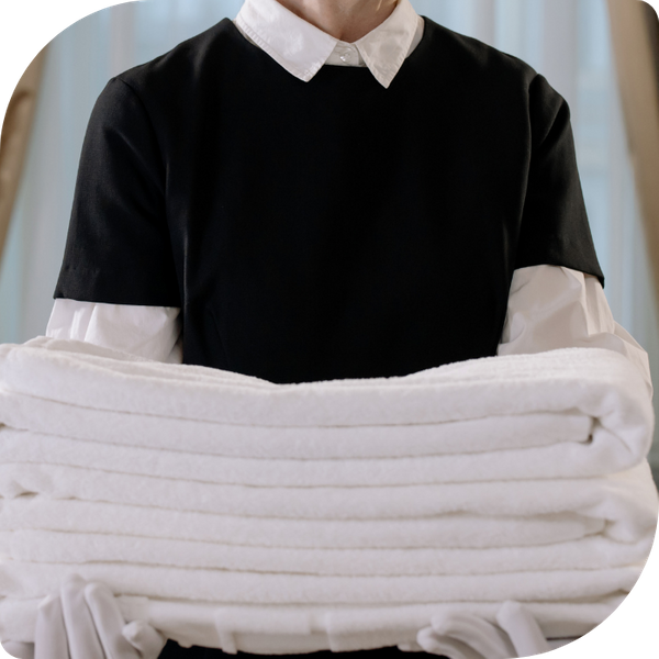 Clean hotel towels. Clean hotel towels.