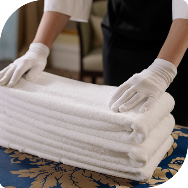 Hotel laundered towels. Hotel laundered towels.