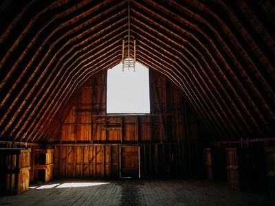  Inside of a barn