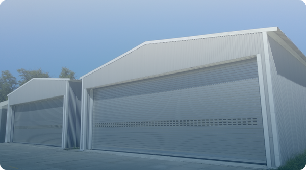 large commercial garage door for storage