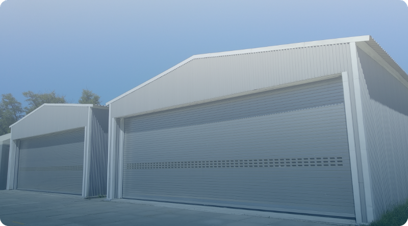 large commercial garage door for storage