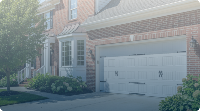 newly installed garage door for a residential property