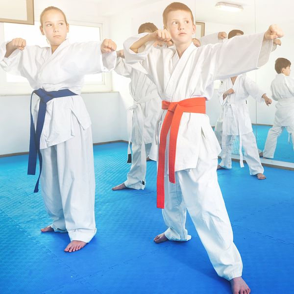 Image of kids practicing martial arts