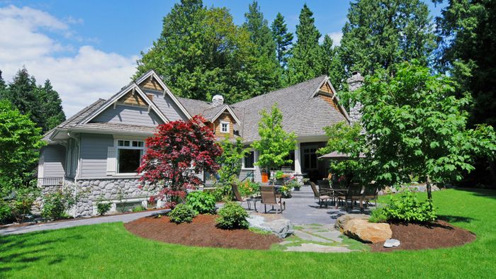 house with nicely landscaped yard