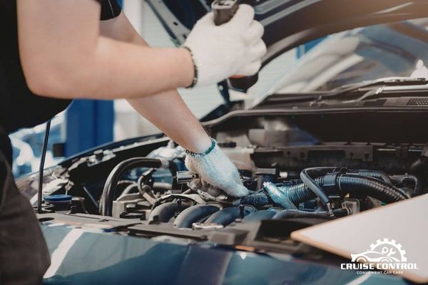 mechanic inspecting a car