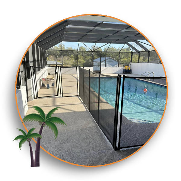 mesh fence around a pool