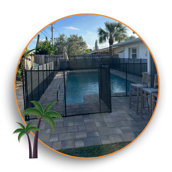 mesh fence around a pool