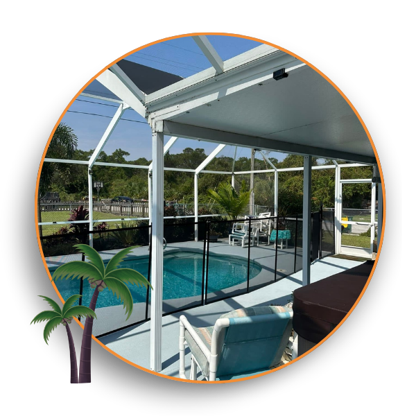 mesh fence around a pool