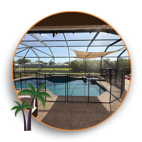 mesh fence around a pool
