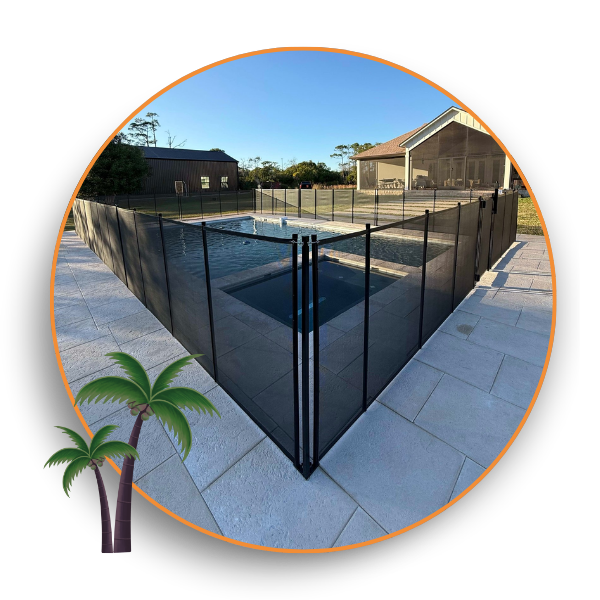 mesh fence around a pool