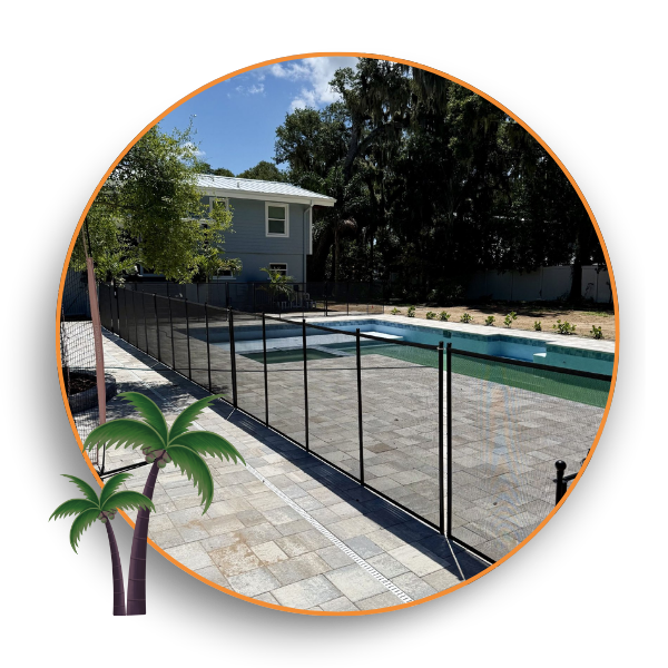 mesh fence around a pool
