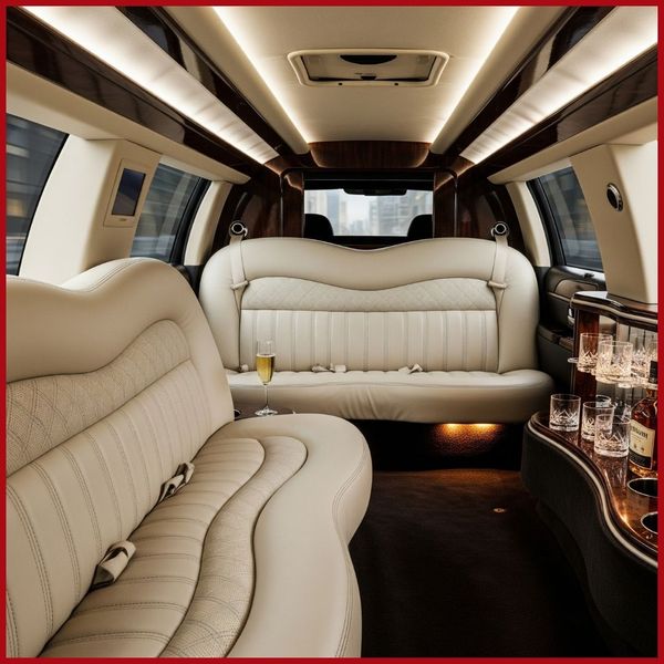 Interior of a luxury limo with comfortable seating. blog 1.jpg