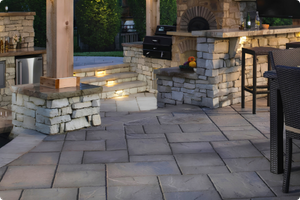 a complete hardscape patio