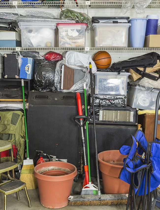 Cluttered garage