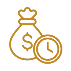 time and cost savings icon