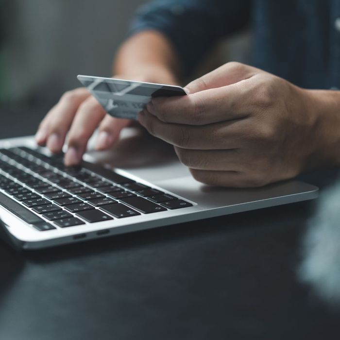 Person checking out on website