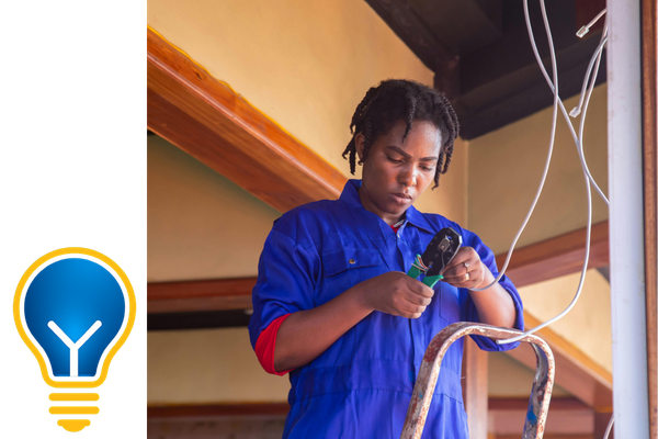 person working on an electric