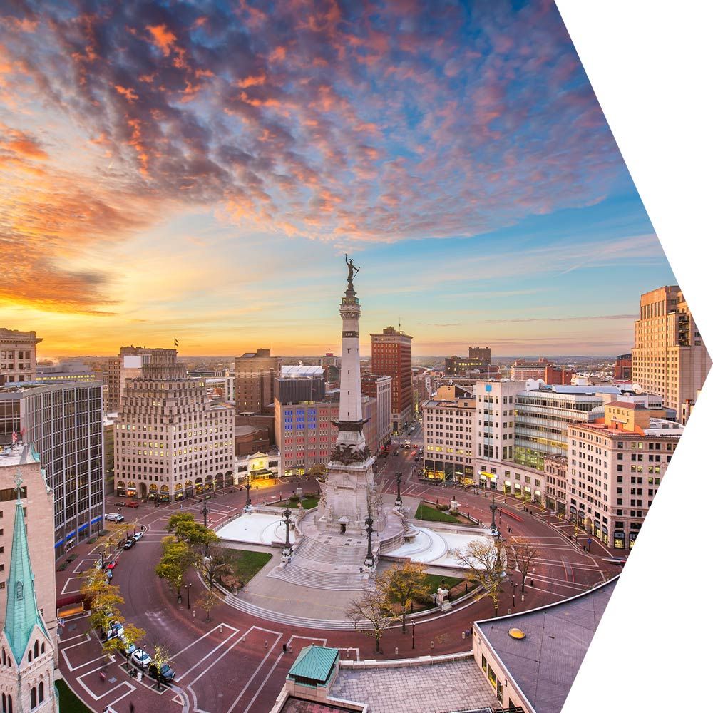 Soldiers & Sailors Monument and downtown Indianapolis