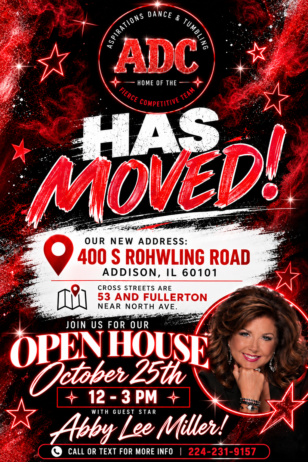 Aspirations Dance Company has moved to Addison, Illinois.