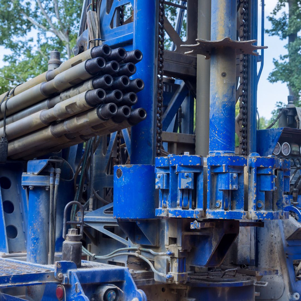 A blue drilling machine