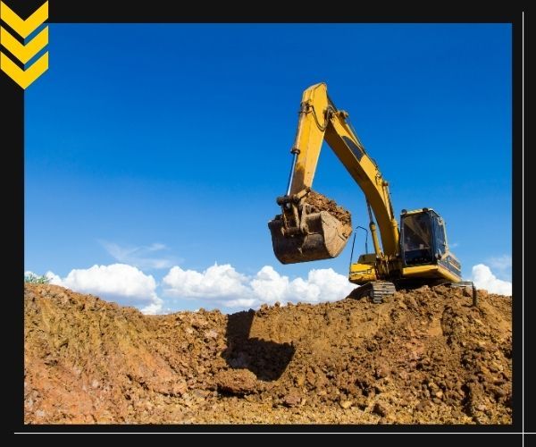 excavator preparing site
