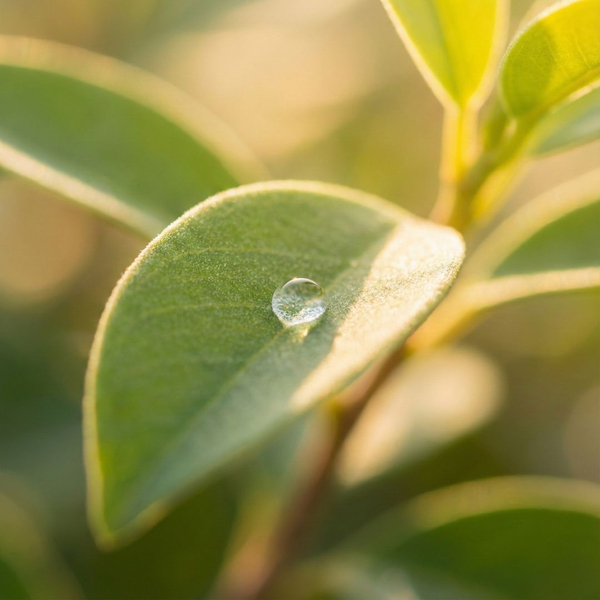 leaf with water droplet in the center