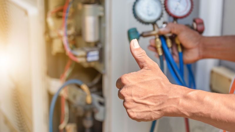 hvac technician giving thumbs up