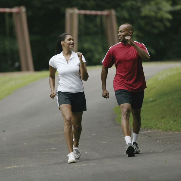 active couple jogging outdoors